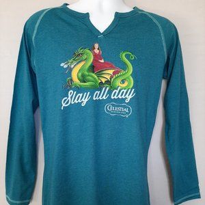Celestial Seasonings Tea "Slay All Day" Tension Tamer Artwork Long-Sl Shirt-NEW